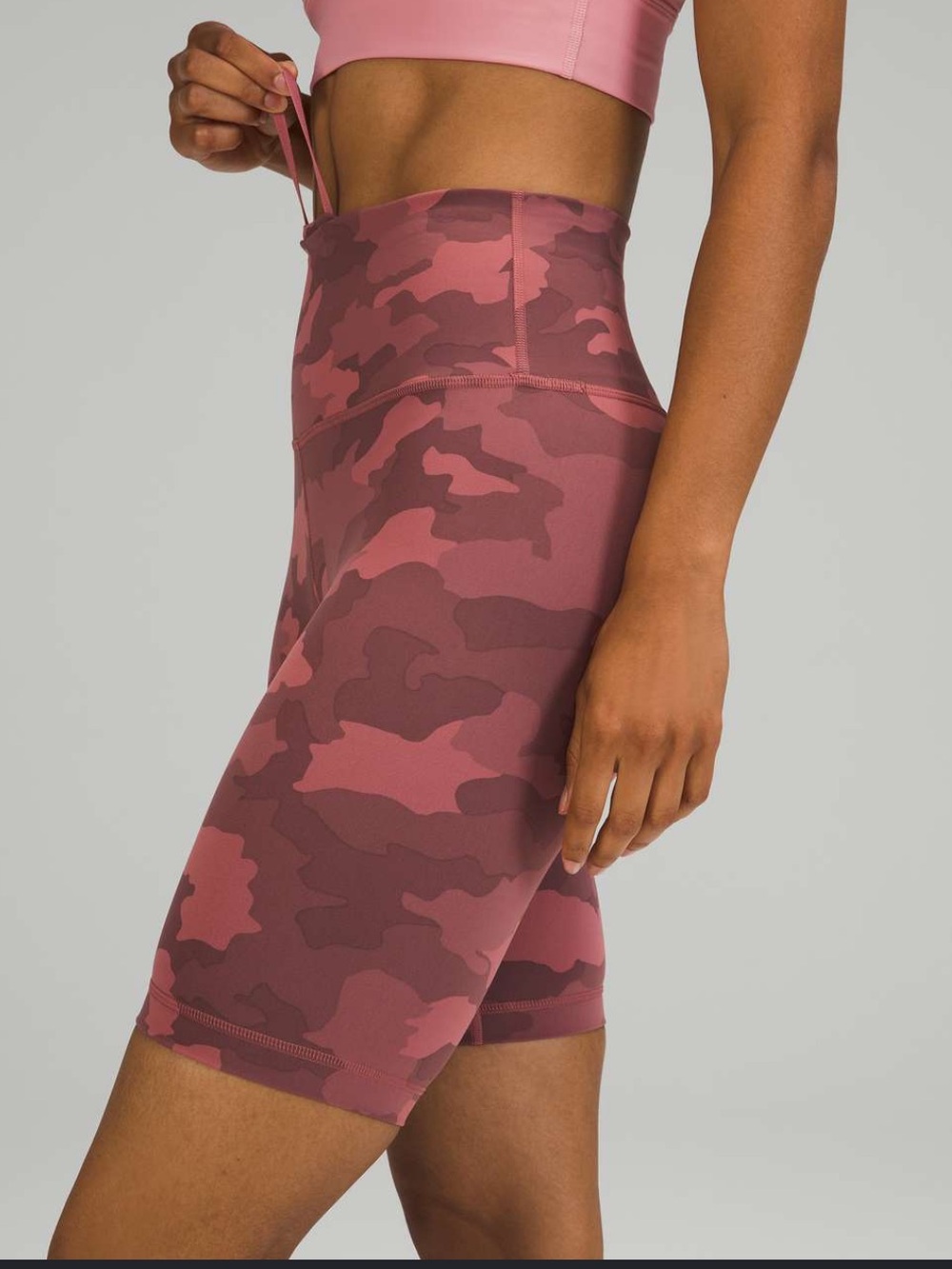 Lululemon wunder train camo biker shorts size 2